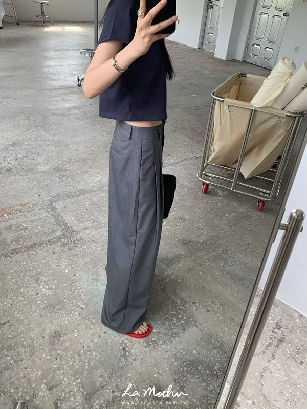 垂墜打摺西裝寬褲